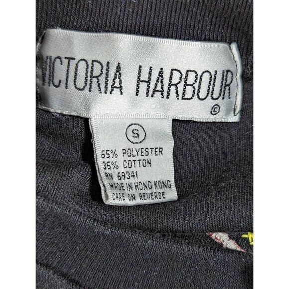 Victoria Harbor Women's Black Sequin Butterfly Pullover Crew Neck Shirt Small - Picture 2 of 7